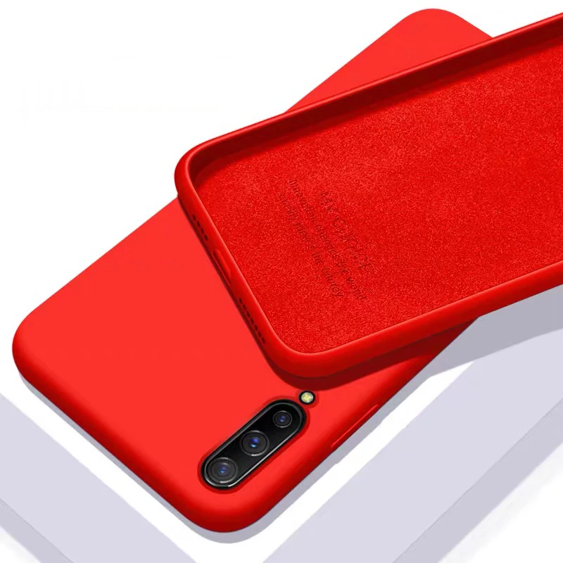 Red Жидкий силиконовый чехол для samsung Galaxy A10 A20 A30 A50 A40 A70, мягкий силиконовый чехол на заднюю панель для samsung M10 M20 M30 - Цвет: Red