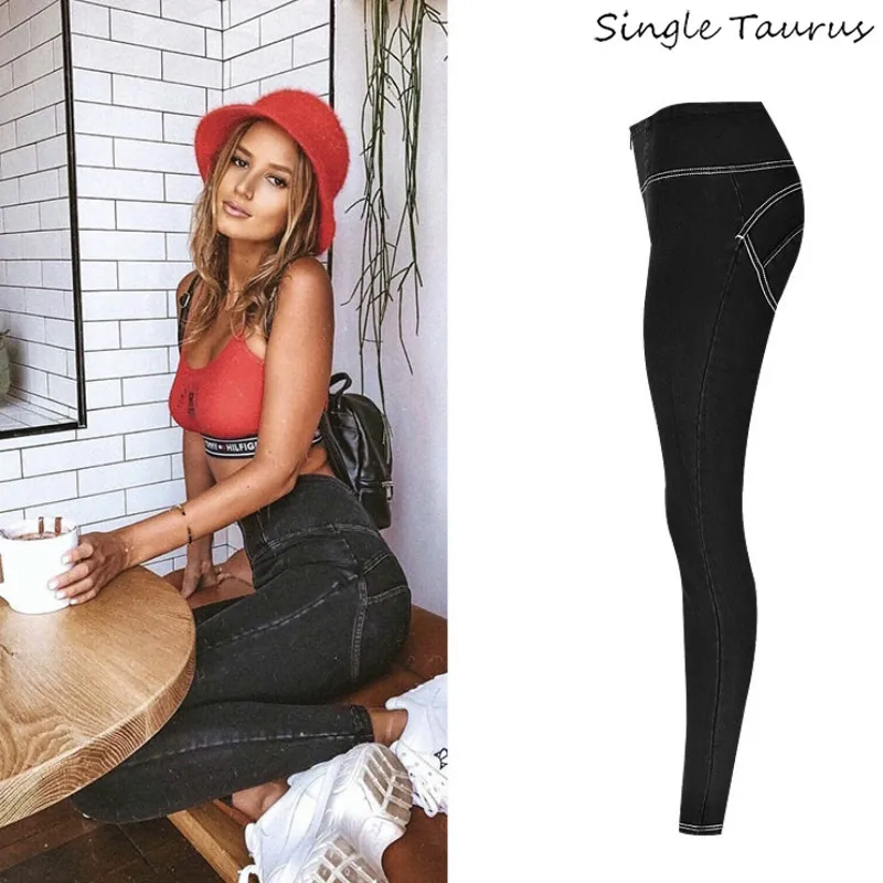 Женские джинсовые брюки с эффектом пуш-ап модные облегающие джинсы со значками