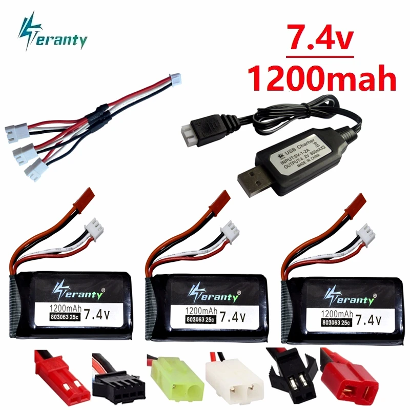 Литий Полимерный Аккумулятор 7 4 в 1200 мАч и зарядное устройство USB для Yizhan X6 MJX X101