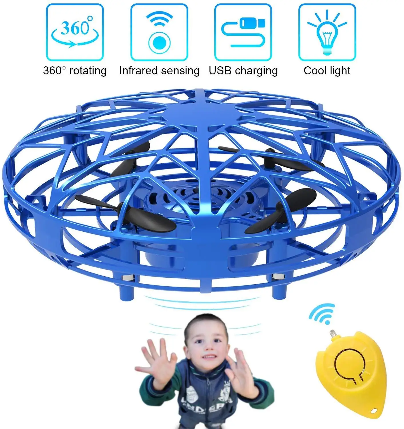 KUONGSHUN анти столкновения ручной НЛО мяч летающий самолет RC игрушки с ручным