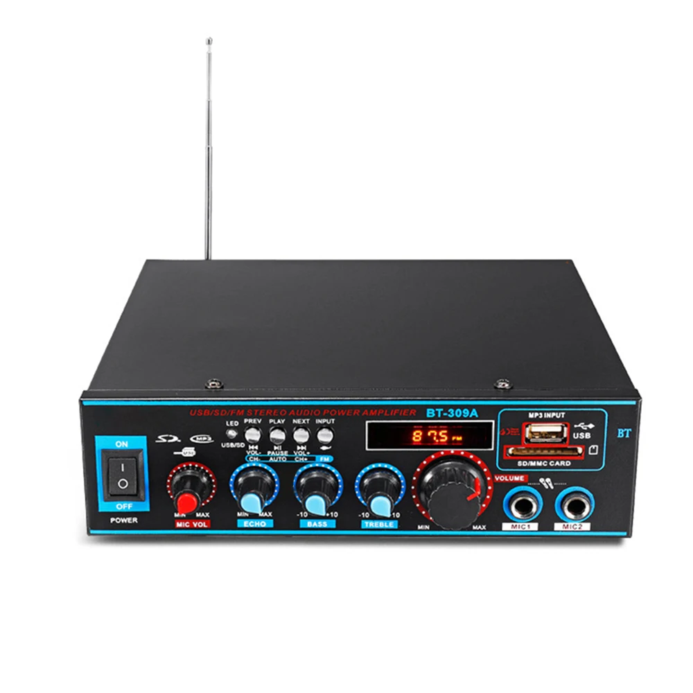 800 Вт HIFI 2CH автомобильный аудио стерео усилитель мощности bluetooth FM радио домашний