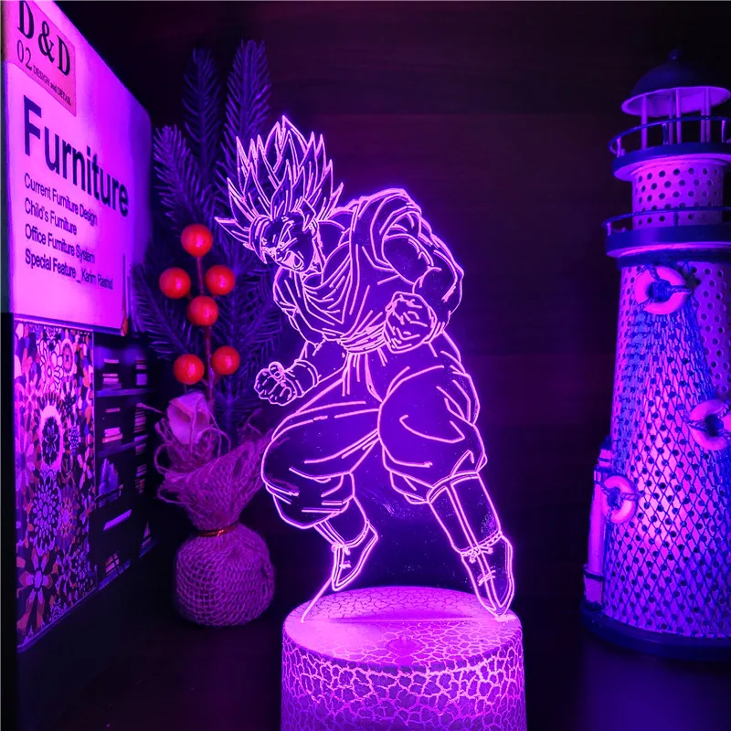 

Dragon Ball Goku Acrylic 3d Lamp Anime Dragon Ball Z Super Saiyan 1 Goku LED Night Light for Children Kids Manga Birthday Gifts