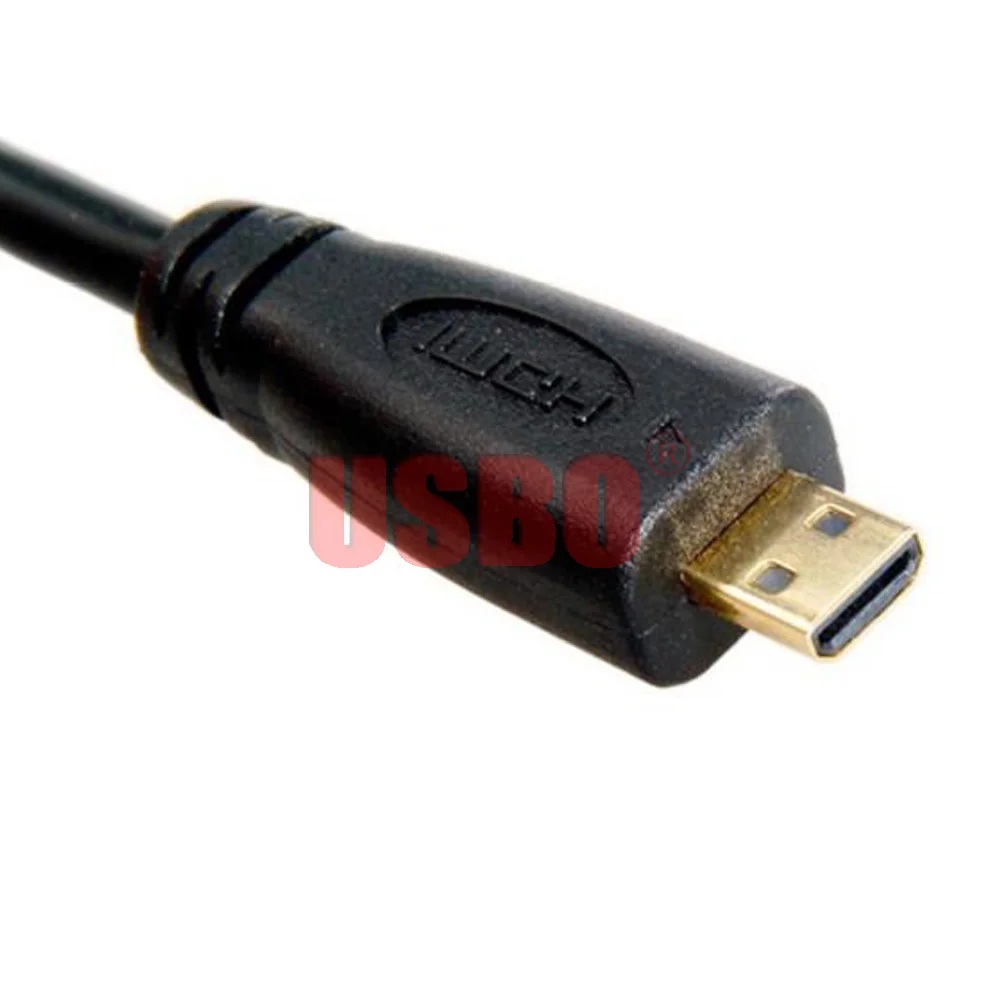 Высококачественный черный 0 1 м прямой/позолоченный штекер 4 версия Micro HDMI гнездо HD