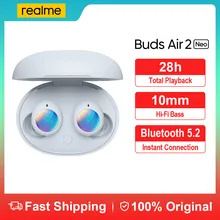 Realme Buds Air 2 Neo True Wireless Bluetooth Earphones IPX5 10mm Bass Boost Driver Fast Charge Noise Cancellation TWS Earbuds