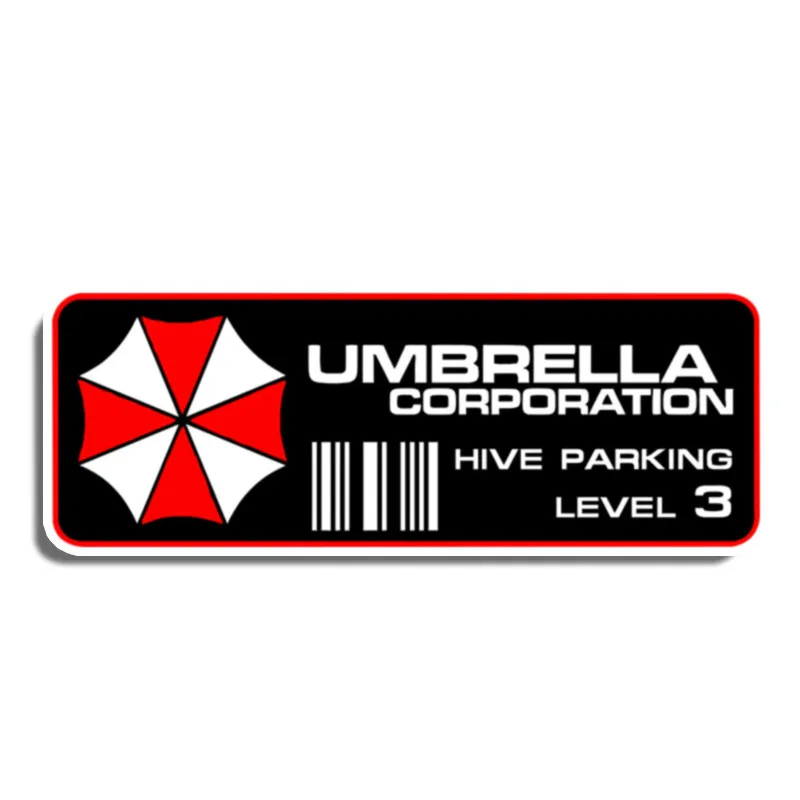 

13cm X 5cm for Umbrella Corporation Hive Parking Level 3 Resident Evil Vinyl Decal Sticker PAIR Window Car Decoration