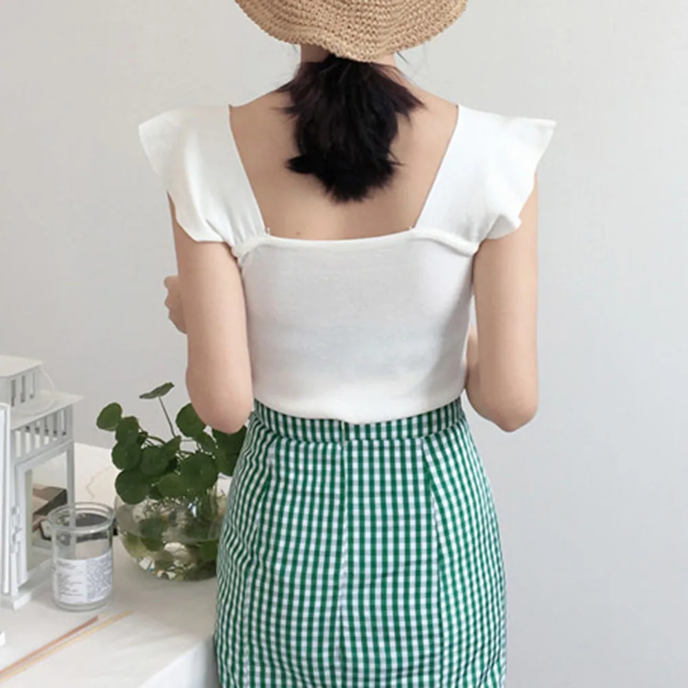 Лето 2020 шикарный вязаный Топ короткий рукав бохо Повседневный пляжный для