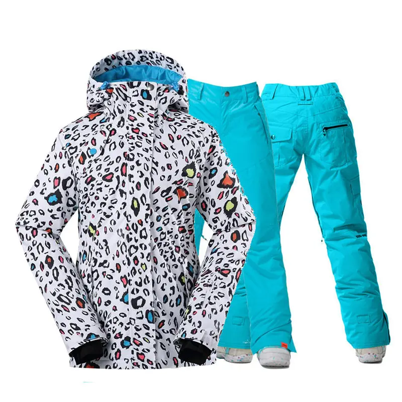 Женский белый леопардовый водонепроницаемый ветрозащитный спортивный костюм