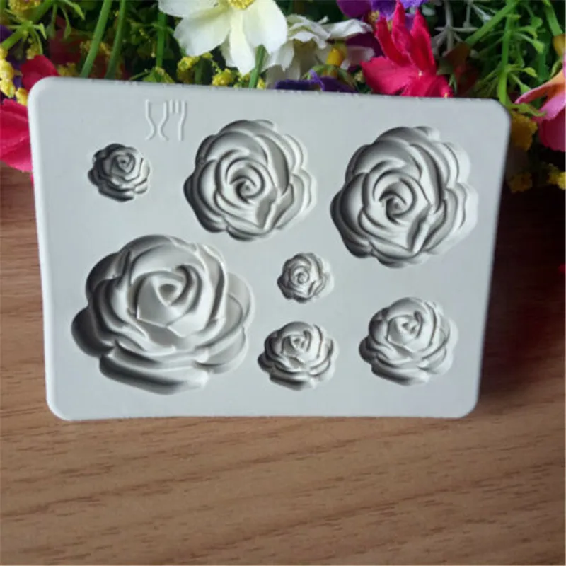 

Rose Flower Silicone Molds Cupcake Topper Fondant Cake Decorating Tools Sugarcraft Candy Chocolate Gumpaste Moulds