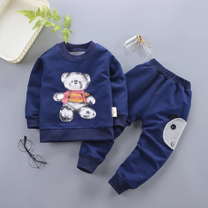 Весенне-осенний комплект одежды для маленьких мальчиков и девочек Модная