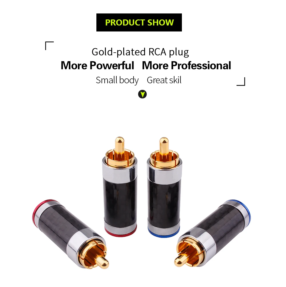 YYAUDIO разъем RCA штекер из углеродного волокна позолоченный штекер HiFi аудио разъем динамик RCA разъем адаптер припой провода RCA Termina