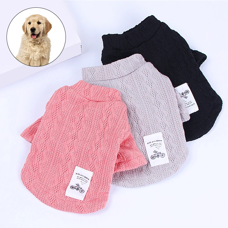 

Теплый свитер для собак, милая Одежда для собак, Однотонная рубашка для домашних животных, зимняя одежда для домашних животных, повседневны...