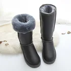 Женские зимние ботинки из натуральной овечьей кожи, с натуральным мехом