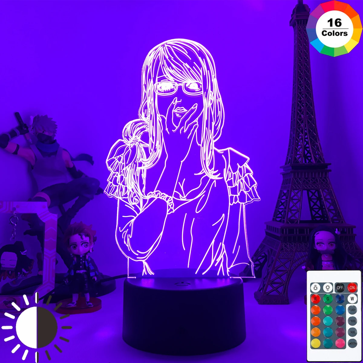 Rize Kamishiro Токийский Гуль 3d лампа аниме для спальни Декор крутой день рождения