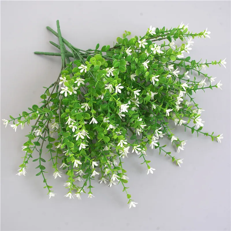 Simulation 7 branches eucalyptus leaves fake grass bouquet potted ornaments design green plants interior decoration small flower | Дом и сад