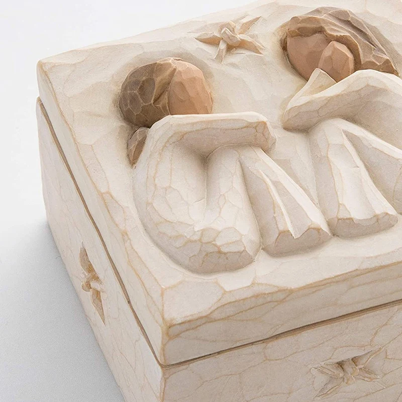 

Sculpted Hand-Painted Keepsake Box Inside the Bottom of Box Reveals a Message of Love and Friendship