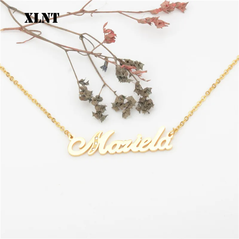 XLNT Mariela Name Necklace Handmade Custom Personalized Necklaces for Women Men Stainless Steel Statement Choker Bijoux | Украшения и