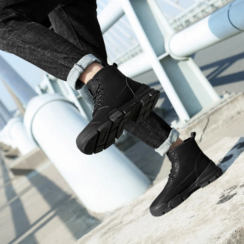 

Casual Fashion Sneakers Mens Casual Boots Leather Man Shoe Men Black Shoes Sneaker Sport Zapatillas Hombre Informales