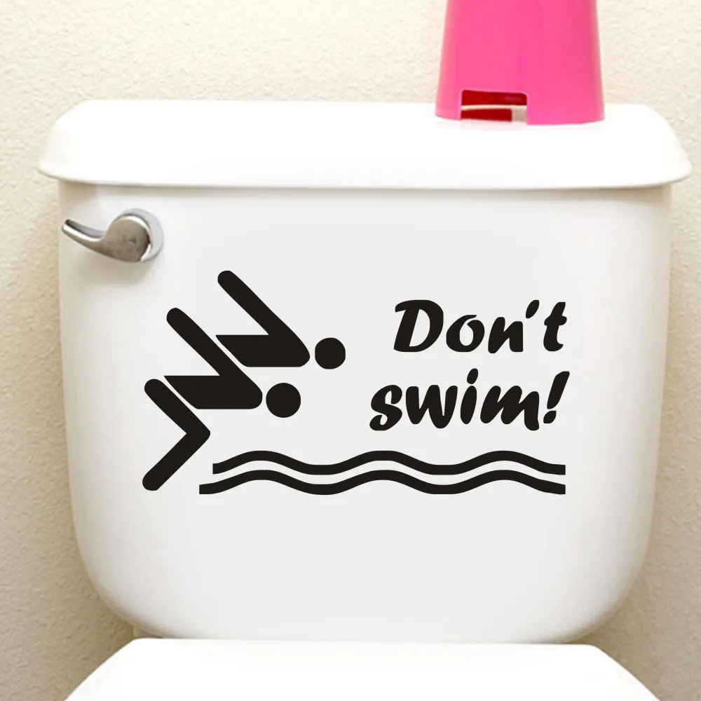 Забавная наклейка на унитаз не плавать цитата Настенная Наклейка для ванной