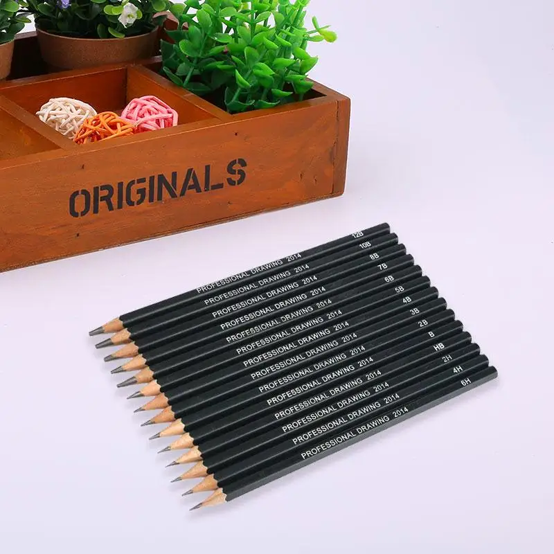 

14pcs Pencil Jumbo Pencils Sketch Set Mead Primary Journa Drawing Pencil 6H/4H/2H/HB/1B/2B/3B/4B/5B/6B/7B/8B/10B/12B Pencil Sets