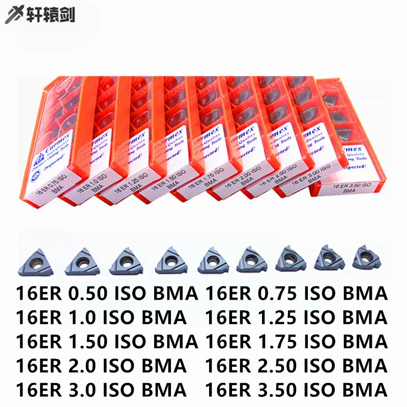10 шт. 16ER 1.5ISO 0.75ISO 1.25ISO 2.0ISO 3.0ISO BMA резьбы внешний токарный инструмент CNC ДЕРЖАТЕЛЬ