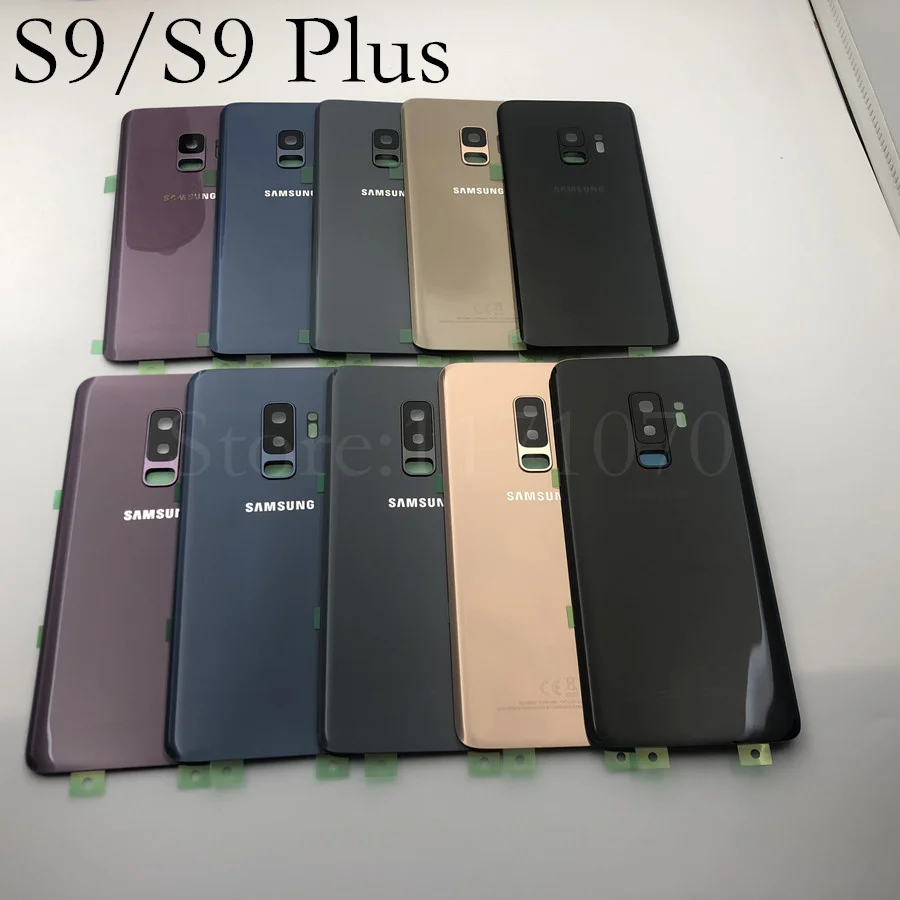 Для samsung Galaxy S9 плюс s9+ G965 SM-G965F G965FD S9 G960 SM-G960F G960FD стеклянная задняя крышка батарейного отсека двери Корпус Замена