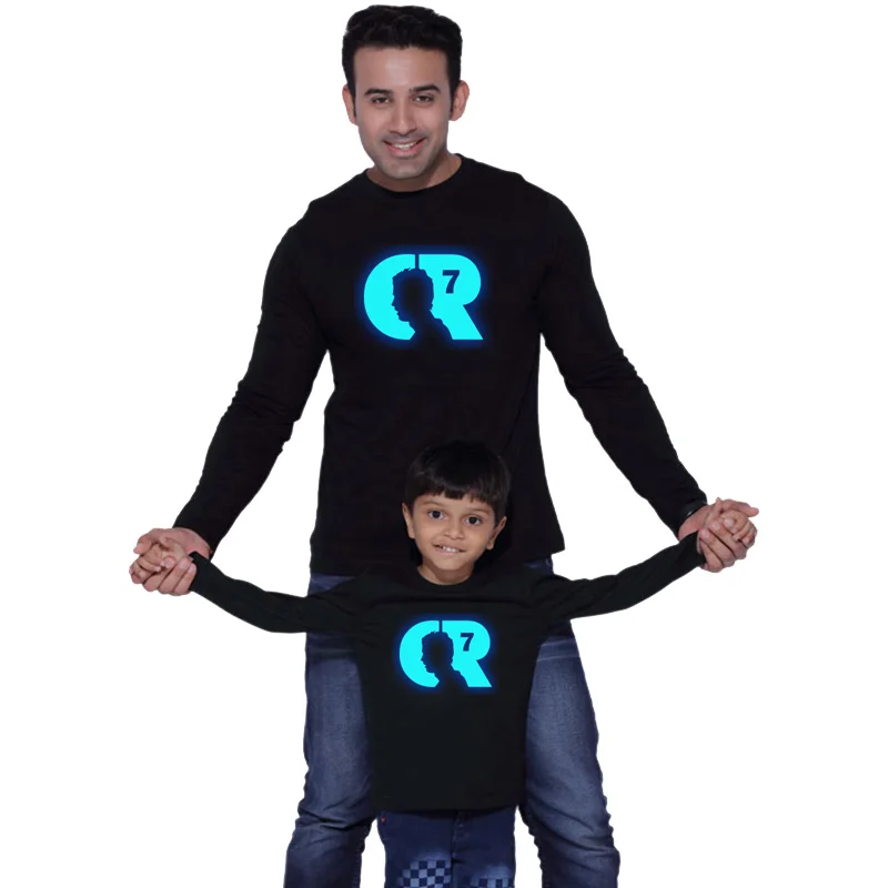 LYTLM/Осенняя футболка с Роналду для всей семьи Одежда мамы и дочки одежда сына