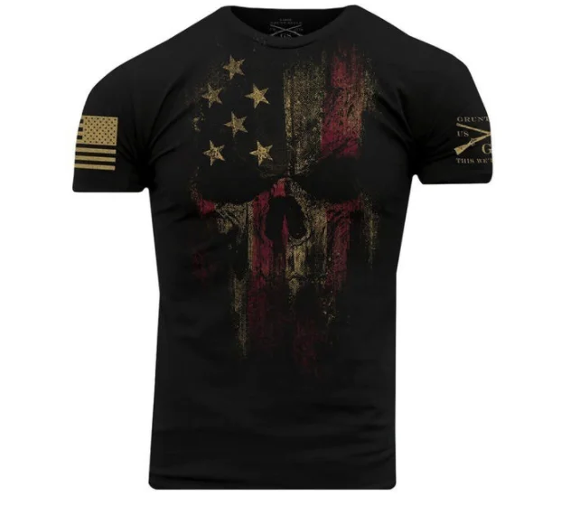 

america Independence day flag print mens t shirts fashion 2018 o-neck cotton graphic tees men graphic tees xxl cool m