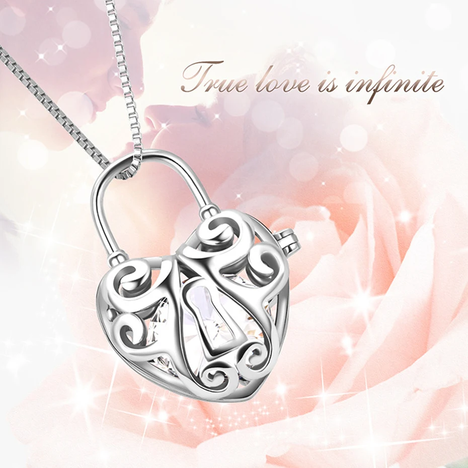 YFN 925 пробы Серебряное колье с кулоном в виде клетки кристаллом от Swarovski ожерелье