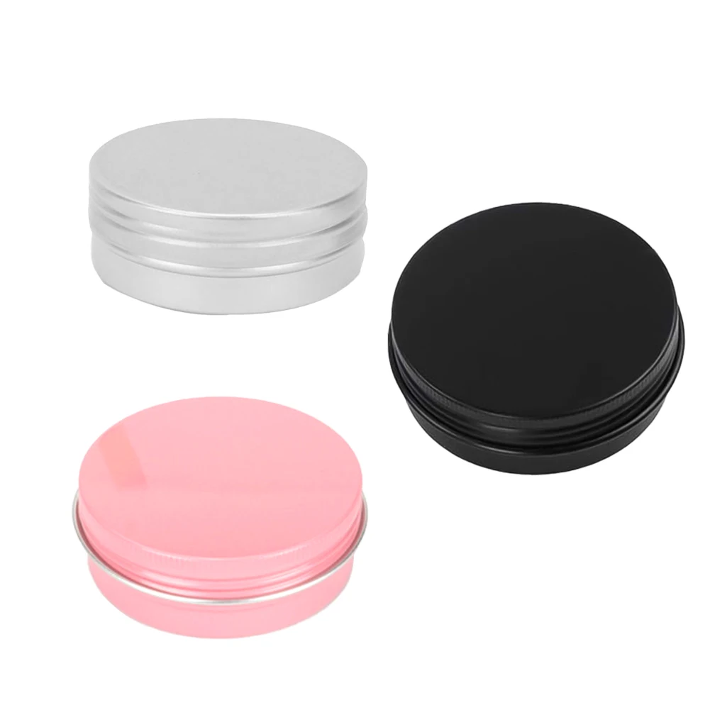 

Metal Round Tins Aluminum Tin Cans Round Empty Container with Screw Lids 60ml Black 30PCS Container Screw Top Cosmetic Storage