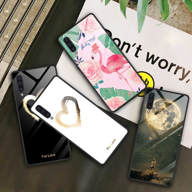 Новый чехол из закаленного стекла для Samsung Galaxy A70 A50 A50S A30S A20 A10 A7 A750 2018 M20 Note 10 Pro