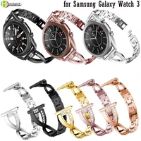 20mm 22mm stainless steel watchstrap for samsung galaxy watch 3 45mm 41mm strap smart wristband metal jewelry bracelet bands