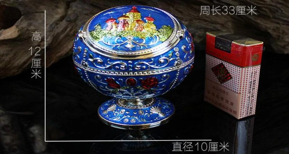 Винтажный шарик с узорами пепельницы сигарет из цинкового сплава с верхним украшением дома пепельницы