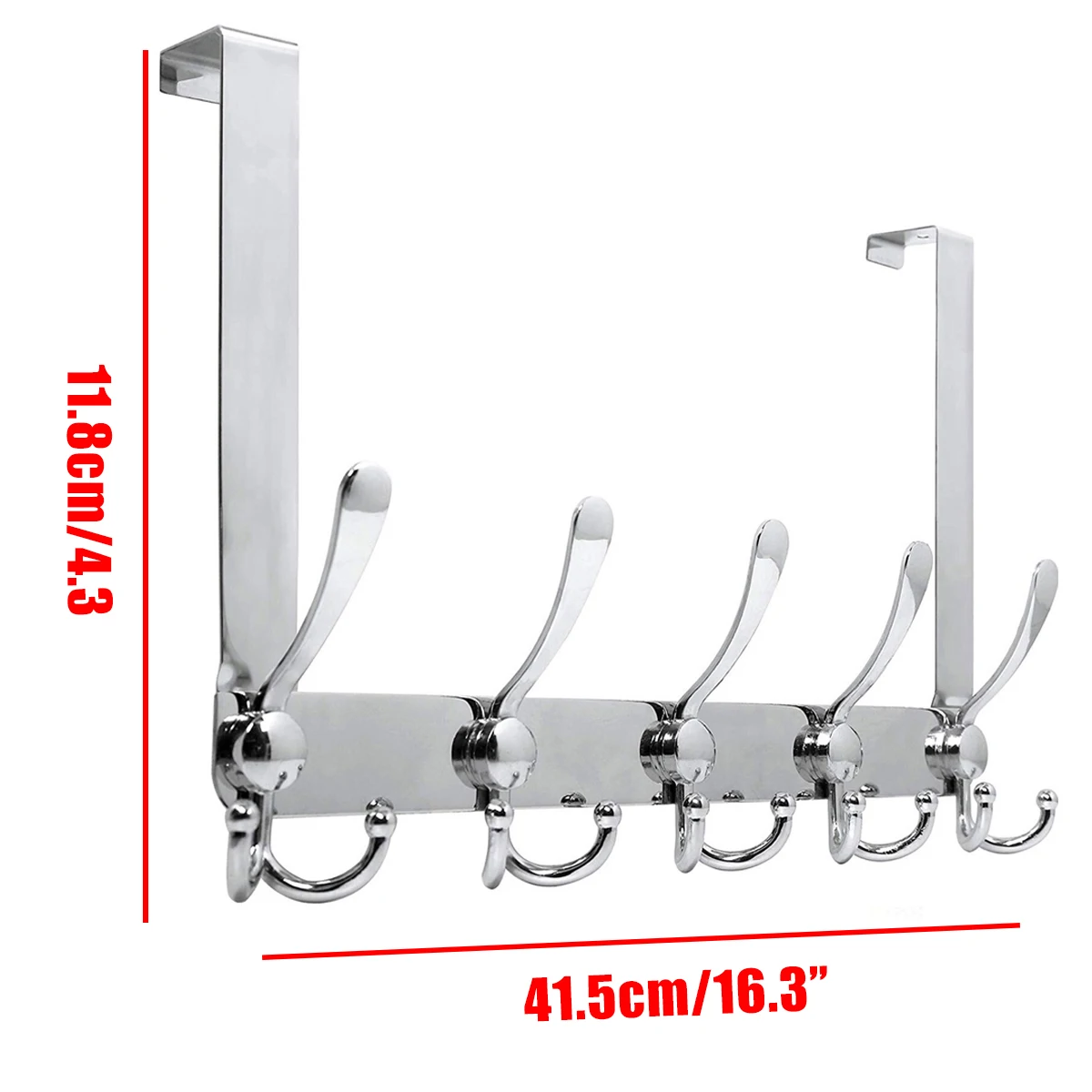 

5-Ho Bathroom Organizer Hanger Stainless Steel Home Kitchen Hos Nail-free Over Door Hanging Storage Rack Holder Cloth Hanger