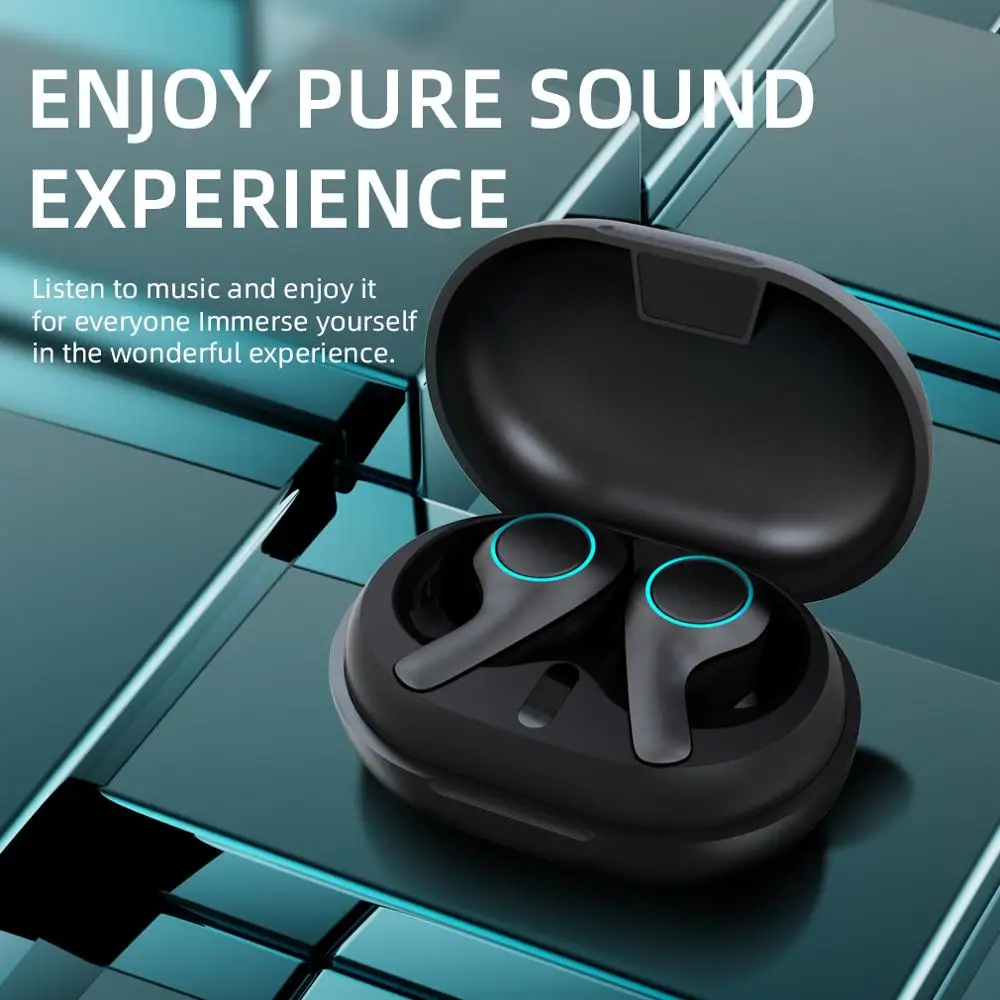 

TWS Wireless Headphones Bluetooth V5.0 Earphones Touch Control 9D HiFi Stereo Sports PT05 Earbuds Headset with Power Bank