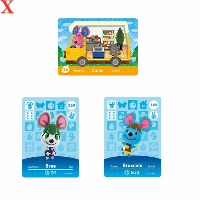 

15pcs Mices Animal Croxxing Villagers Cards Broccolo Rod Bella Anicotti NFC Game Cards Ntag215 Tags NS Switch WiiU Free Shipping