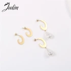 Joolim высокое качество PVD покрытые неправильной треугольной обруч Серьги дропшиппинг поставщик