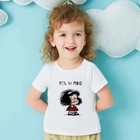 cute funny mafalda tee shirt enfant fille casual home girl clothes french fashion kids short sleeve t shirt novelty summer 2021