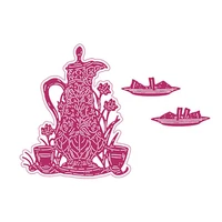 flower water cup teacup boat teapot metal cutting dies for diy scrapbooking crafts dies cut stencils maker photo album template