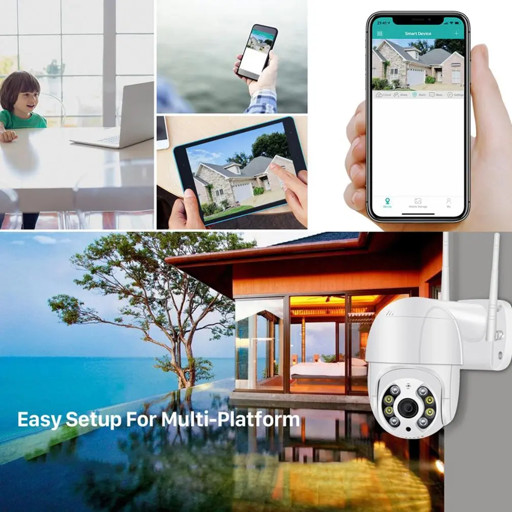 Супер мини PTZ Wi Fi камера H.265 Onvif Беспроводная/Проводная IP 4 кратный цифровой зум ИИ