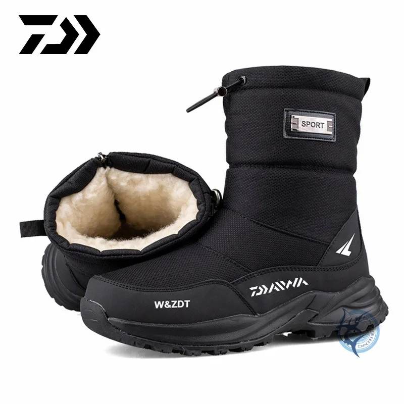 

Зимние мужские высокие ботинки Daiwa, уличные дорожные зимние ботинки, нескользящая обувь из хлопка для рыбалки, Мужская бархатная теплая Пов...