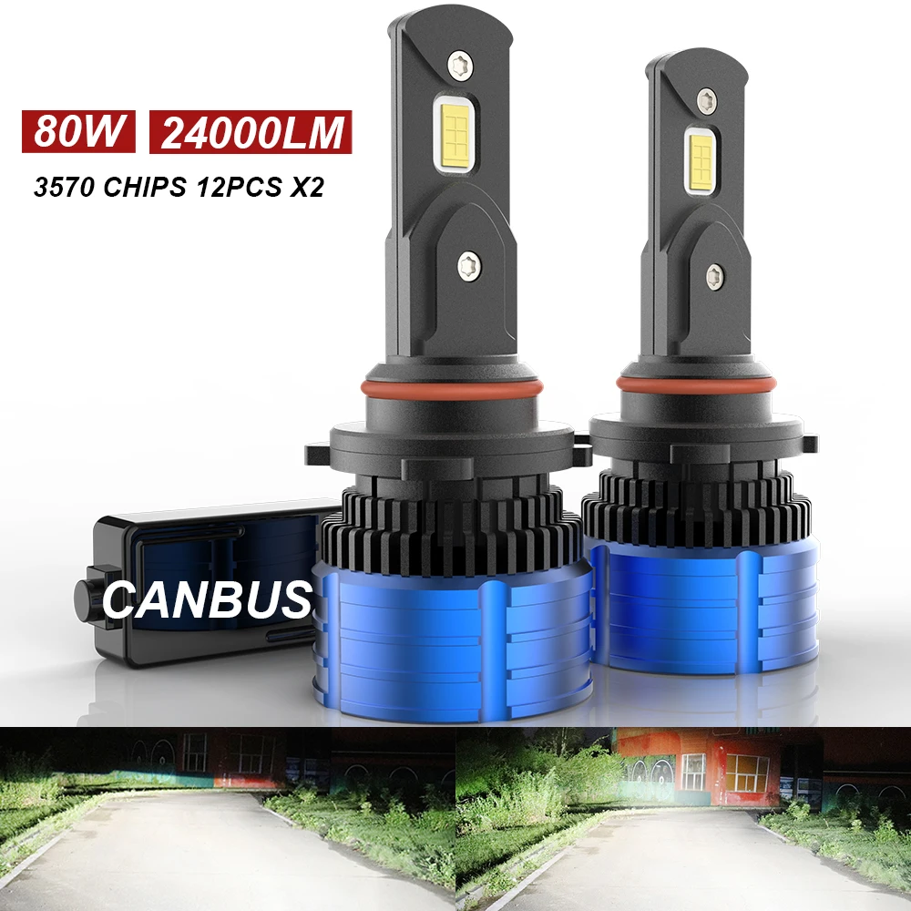 

2pcs H4 H7 Led Canbus No Error 12V Mini H1 H8 H9 H11 Headlight Universal 24000LM 9005 9006 HB3 HB4 Fog Lights 80W Headlamp 12v