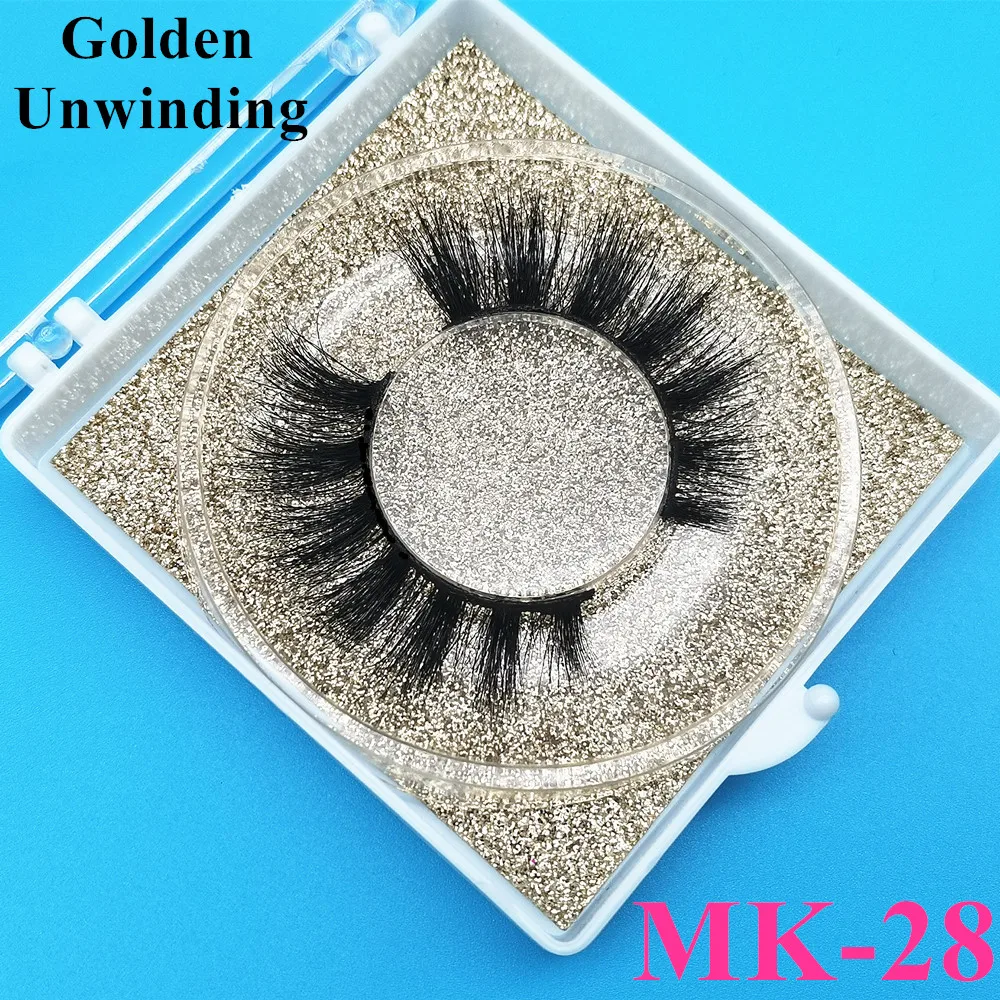 Золотые разноцветные искусственные 3d сибирские норковые ресницы отдельные