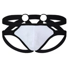 Мужские трусы стринги с карманом для пениса, черные нейлоновые сетчатые трусы-джоки, бандаж с открытой спиной, сексуальное нижнее белье для мужчин, гей-трусы 2019