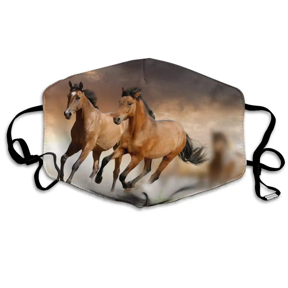 

Unisex Breathable Animal Running Wild Horse Designs Mouth Mask, Adjustable Earloop Anti Dust Pollution Face Mask for