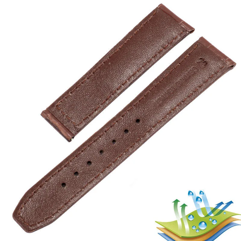 For MAURICE LACROIX Eliros watchband First layer calfskin wrist band  20mm 22mm Black brown cow genuine leather strap