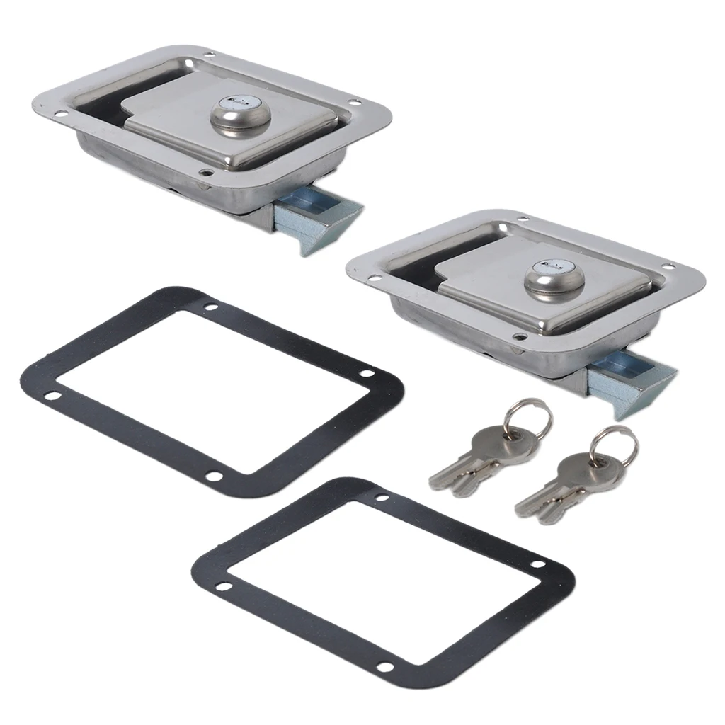 

2pcs Paddle Lock Stainless Steel Flush Lock Recessed Mount Latch Door Lock