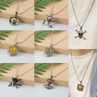 anime one piece monkey luffy hat whitebeard nami ace chopper robin law skull necklace pendant men jewelry souvenirs accessories
