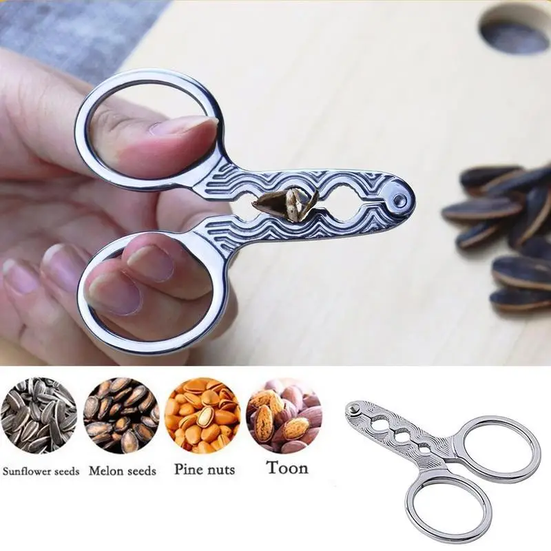 

Steel Multifunctional Melon Seed Clip Sunflower Seed Melon Nut Sheller Seed Opener Tongs N9D7