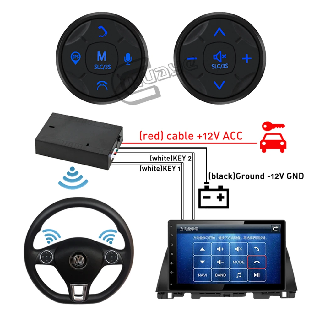 Универсальный Автомобильный контроллер на руль 3S 5Key музыка беспроводной DVD GPS