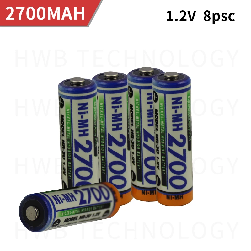 8 шт./лот новинка для SANYO 1 2 В AA 2700 мА/ч аккумуляторная upto предварительно Заряженная
